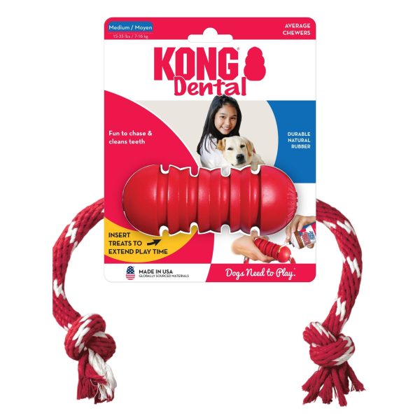 KONG Dental With Floss Rope Chew Toy 1ea MD Supply