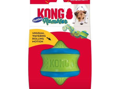 KONG Rambler Rattlez Dog Toy Swirl Ball, MD (2 pack) Fashion