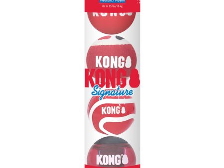 KONG Signature Ball Dog Toy Assorted 1ea MD, 4 pk For Cheap