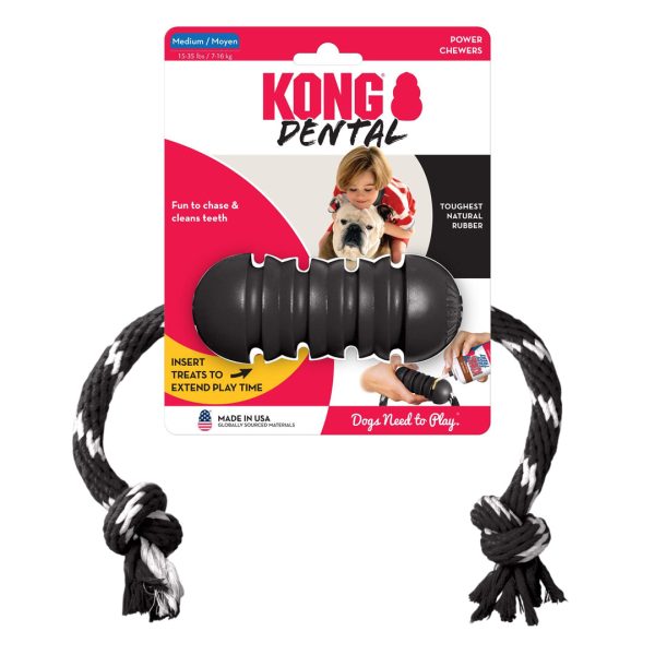 KONG Extreme Dental with Rope Dog Toy Black 1ea MD Online