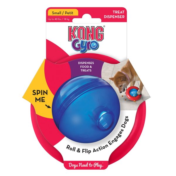 KONG Gyro Treat Dispenser Dog Toy Red Blue 1ea SM Sale