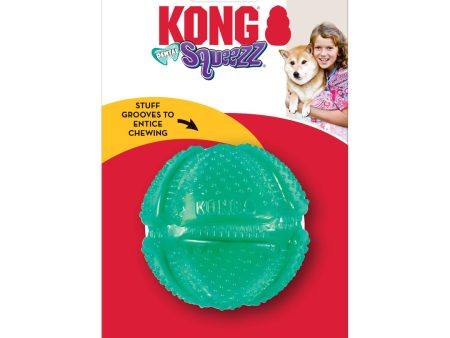 KONG Dental Squeezz Ball Dog Chew Teal 1ea MD Supply