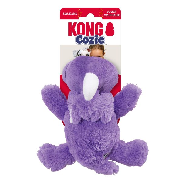 KONG Cozie Rosie Rhino Plush Dog Toy Purple 1ea SM Online