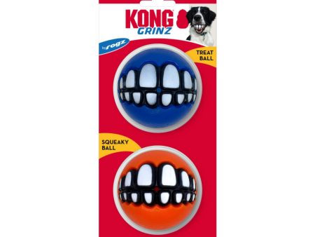 KONG Grinz by Rogz Variety Ball Dog Toys 1ea LG, 2 pk For Cheap