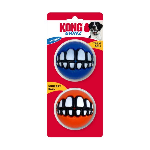 KONG Grinz by Rogz Variety Ball Dog Toys 1ea LG, 2 pk For Cheap