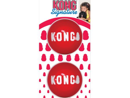 KONG Signature Ball Dog Toy Red 1ea 2 pk, MD Fashion