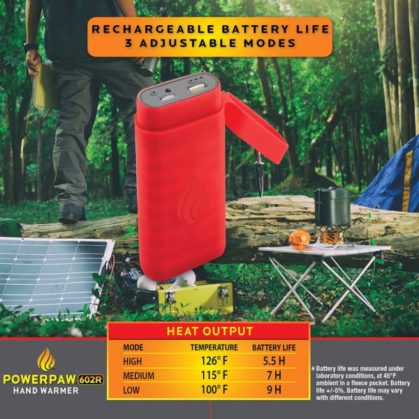 POWERPAW 602R IP67 Waterproof Rechargeable Electric Hand Warmer on Sale