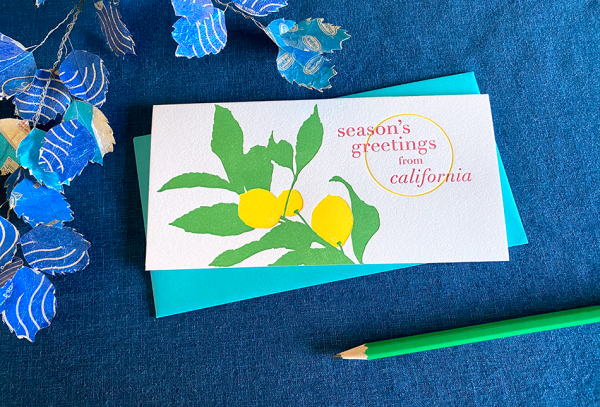 Lemon Seasons Greetings from California Card For Cheap