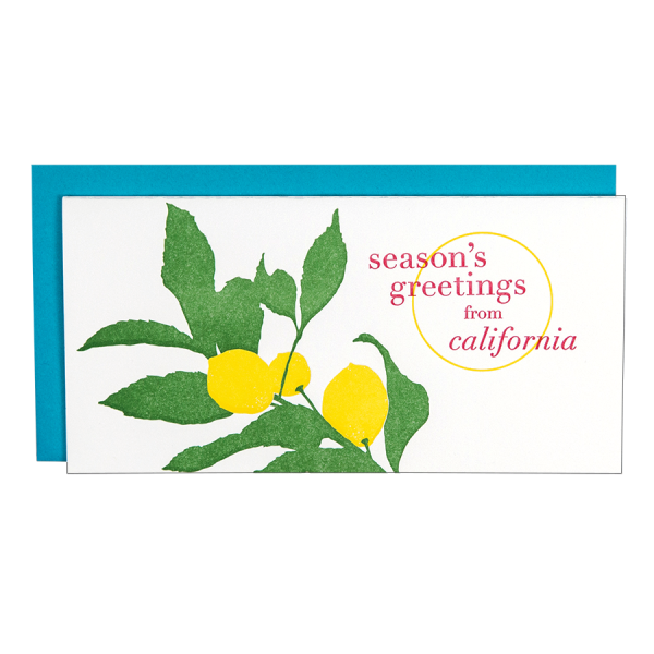 Lemon Seasons Greetings from California Card For Cheap