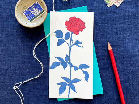 Long Stem Blank Card - Navy on Sale