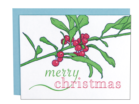 Holly Branch Christmas Card Supply