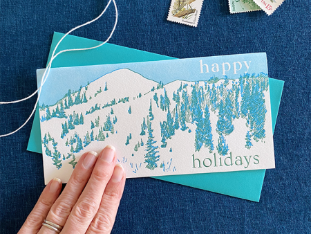 Mountain Holiday Card For Cheap