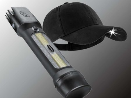 POWER Bundle POWERCAP 3.0 LED Lighted Hat + FLATEYE Flashlight Lantern FRL-2100 Online Hot Sale