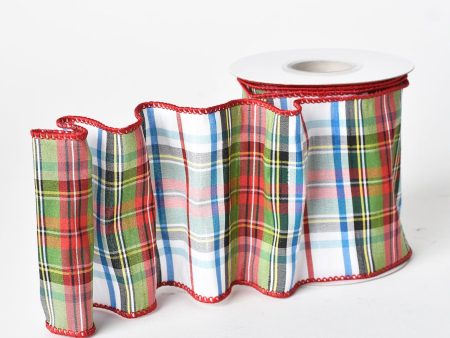 4  x 10yd Stewards Plaid Dupioni Ribbon Hot on Sale