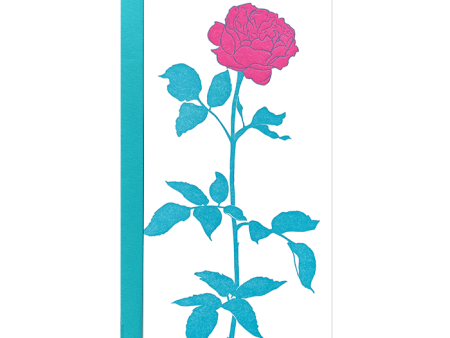 Long Stem Blank Card - Teal Online Sale