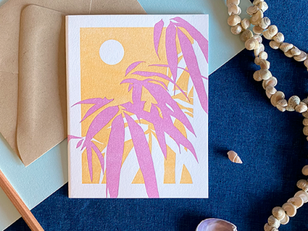 Bamboo Sunset Blank Card Online