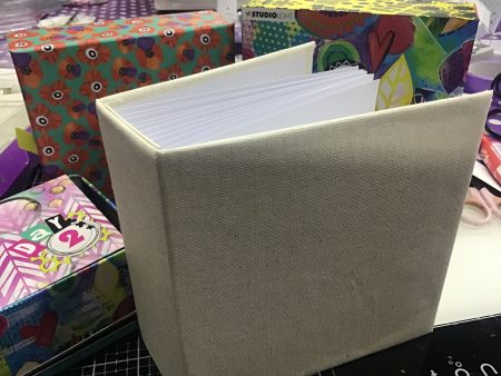 Canvas-covered mini journal kit (11 pages 14x14cm - space for 24 art journalling pieces) Fashion