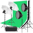 GVM P80S Spotlight 4-Light Kit with Umbrellas, Softboxes, and Backdrops Fashion