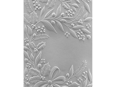 Spellbinders 3D embossing folder Holiday floral swag Discount