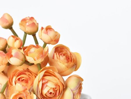 10.5  Faux Light Orange Ranunculus Stem Bundle Online now