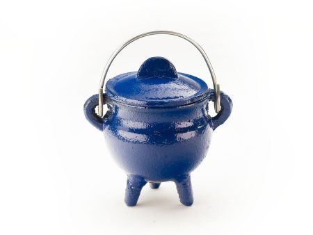 Cast Iron Cauldron, Blue For Discount