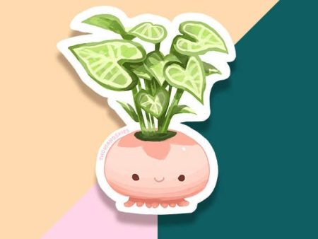 Jellyfish Planter Vinyl Sticker Discount