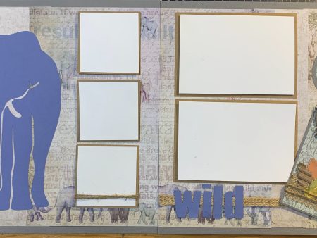 Wild elephant double page scrapbook kit on Sale