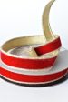 1  x 10yd Red Velvet Ribbon with Gold Lame Backing Online Hot Sale