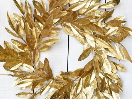 24  Faux Gold Bay Leaf Wreath For Sale