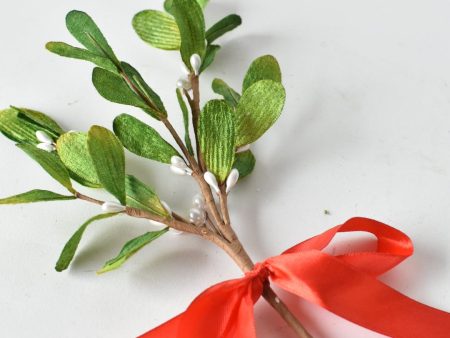 10.5  Faux Mistletoe with Ribbon Supply