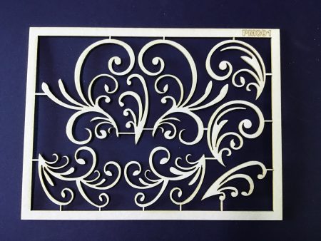 The Purple Magnolia chipboard PM001 Swirls medium For Sale