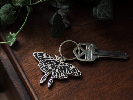 Luna Moth Keychain (Silver) Online now