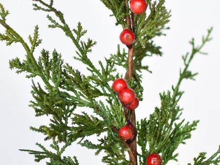 24  Faux Cedar Spray w  Red Berry Stem Online