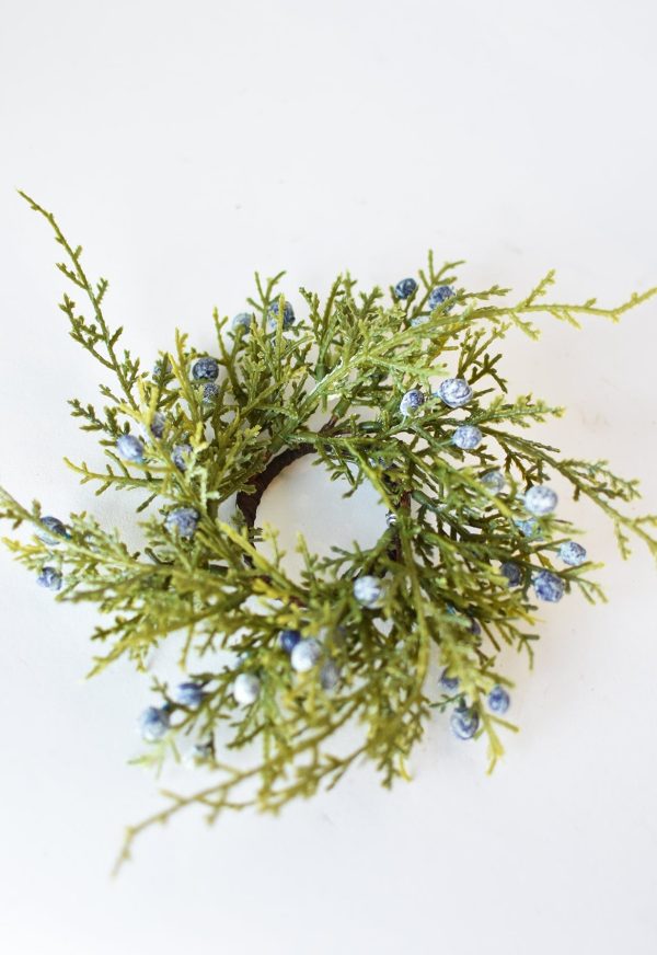 Faux Juniper Candle Ring Online now