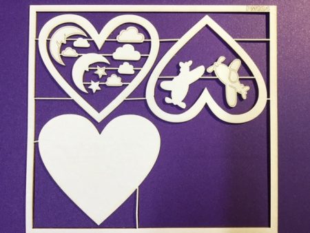 The Purple Magnolia chipboard PM024 Plane shaker heart For Cheap