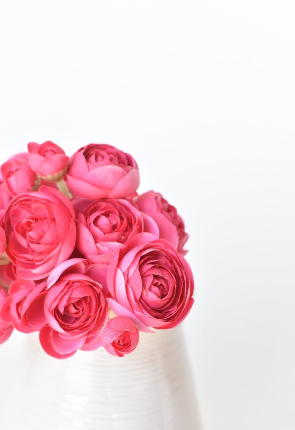 10.5  Faux Dark Pink Ranunculus Stem Bundle Online Sale