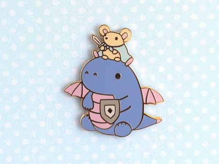 Mouse and Dragon Knight Enamel Pin Sale