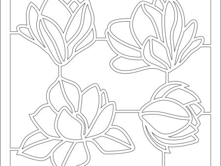 The Purple Magnolia chipboard - Magnolia blooms 3 Supply