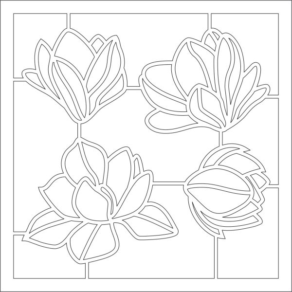 The Purple Magnolia chipboard - Magnolia blooms 3 Supply