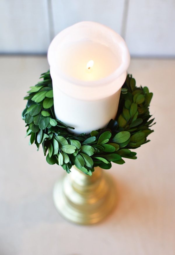 Boxwood Candle Ring Mini Wreath Online Hot Sale