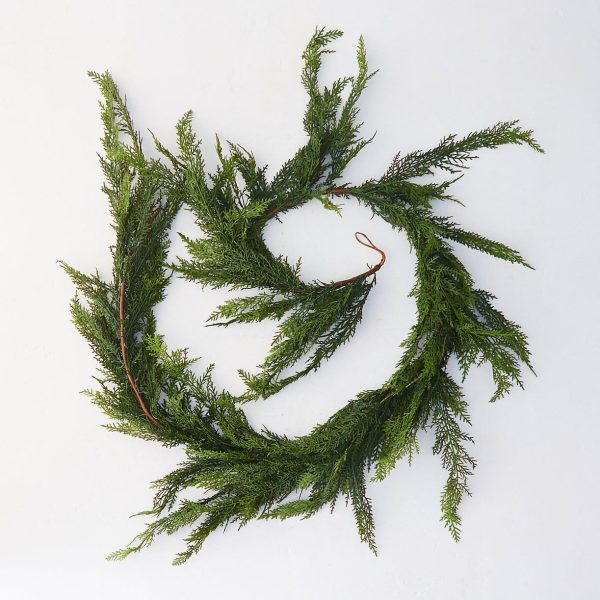 6  Faux Realistic Cedar Deluxe Garland Supply