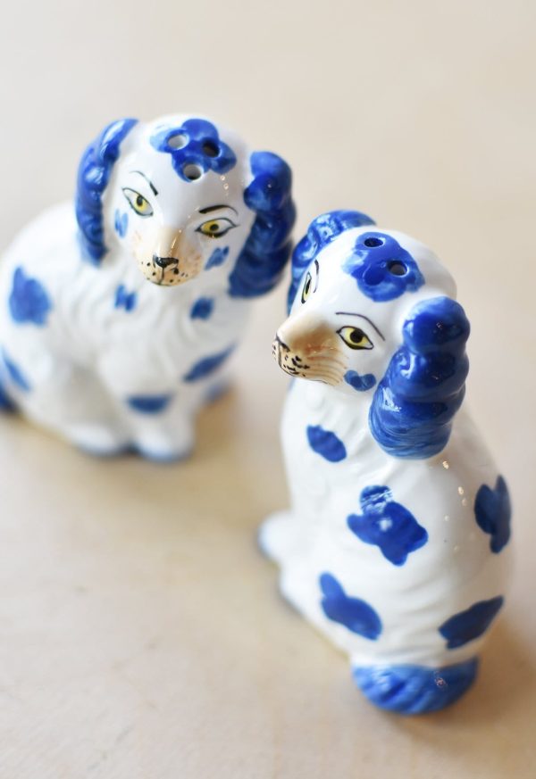 Chinoiserie Dog Salt + Pepper Shakers Hot on Sale