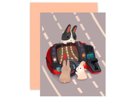 Driving Bunnies Card on Sale