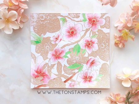 The Ton - Cherry blossoms garden - unmounted rubber stamp Hot on Sale