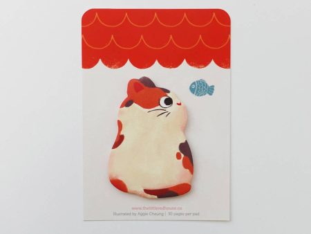 Calico Cat with Fish Die Cut Sticky Notes Discount