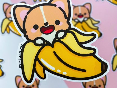 Banana Corgi Sticker Online Hot Sale