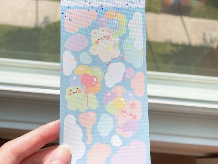 Balloons and Clouds Holographic Glitter Vinyl Stickers Hot on Sale