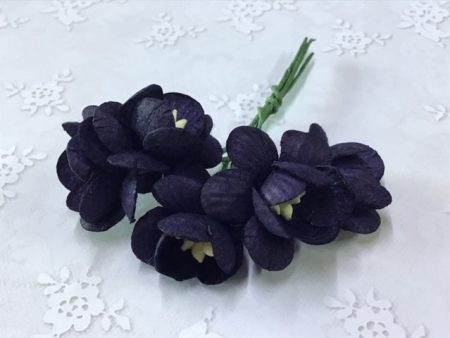 Flowers Cherry blossoms, black - 5 pack - The Purple Magnolia Discount