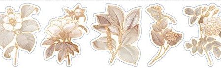 Washi tape  stickers - Botanical - Vintage leaves (with gold foiling accents Sale