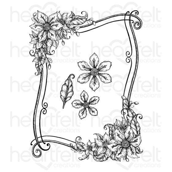 Heartfelt  Creations curvy floral frame stamp-and-die set Supply